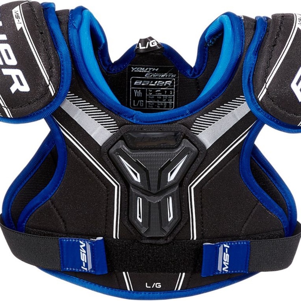 Bauer Youth Hockey Shoulder Pads in Black and Blue